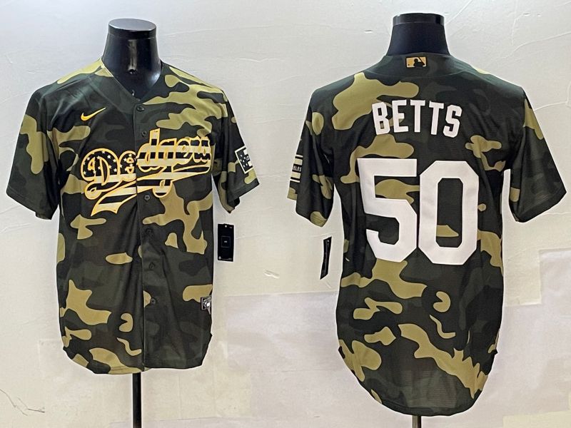 Men Los Angeles Dodgers #50 Betts Camo Joint Name 2025 Nike MLB Jersey style 1->los angeles dodgers->MLB Jersey